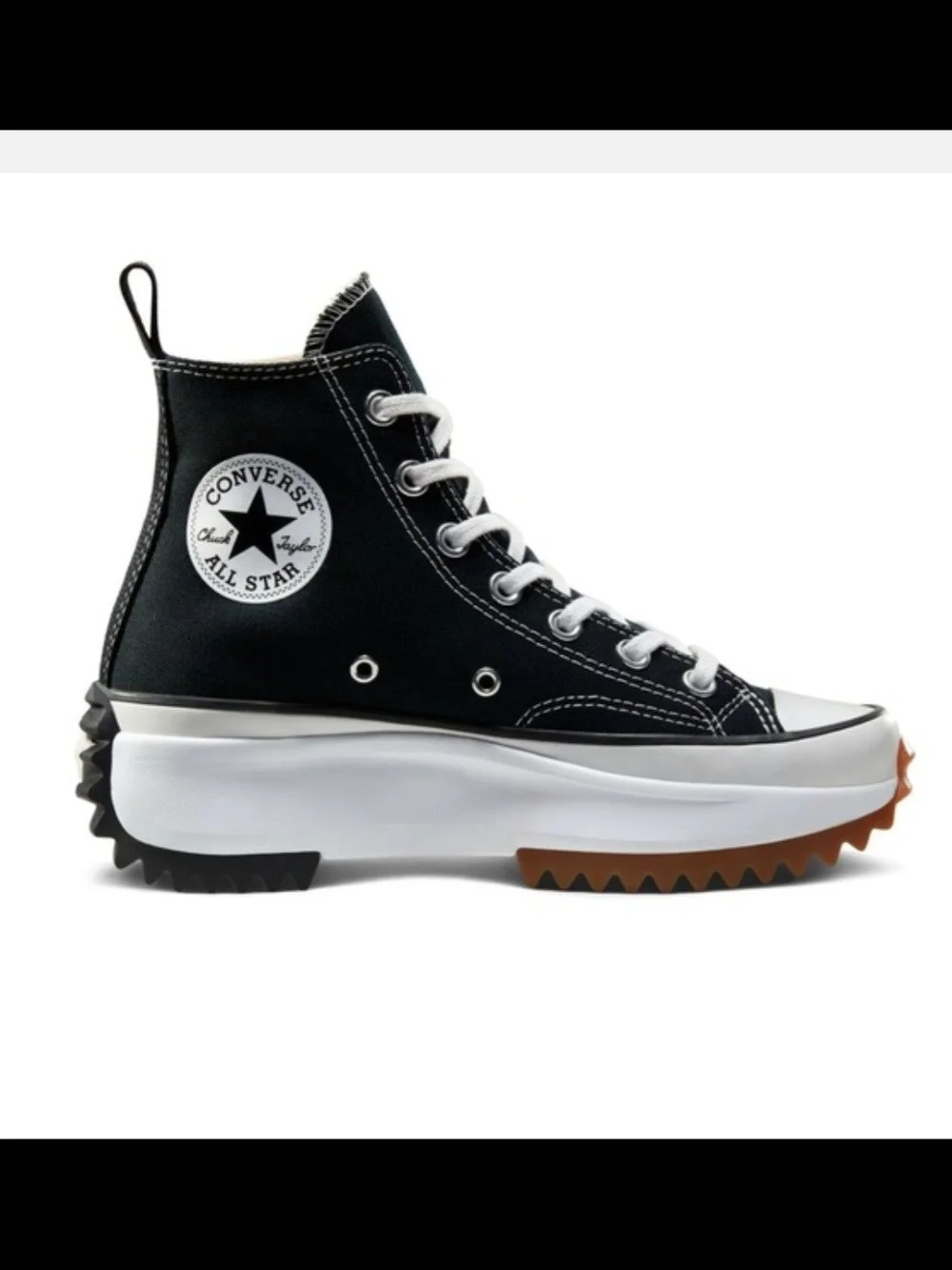 Converse Run Star Black/white High-Top Platform Sneakers. Size 9.5 Women 7.5 Men